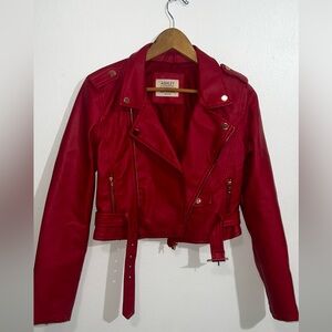 Ashley By 26 International Vibrant Red Leather Jacket